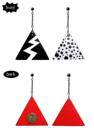 Triangle Thunder Red Pierced Earring