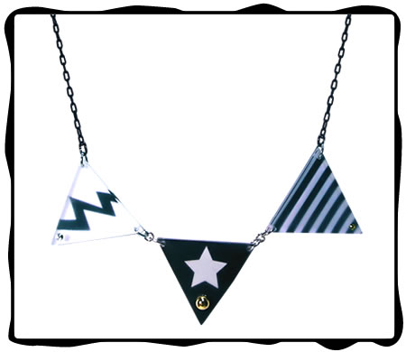 Triangle Triple Necklace  Yellow
